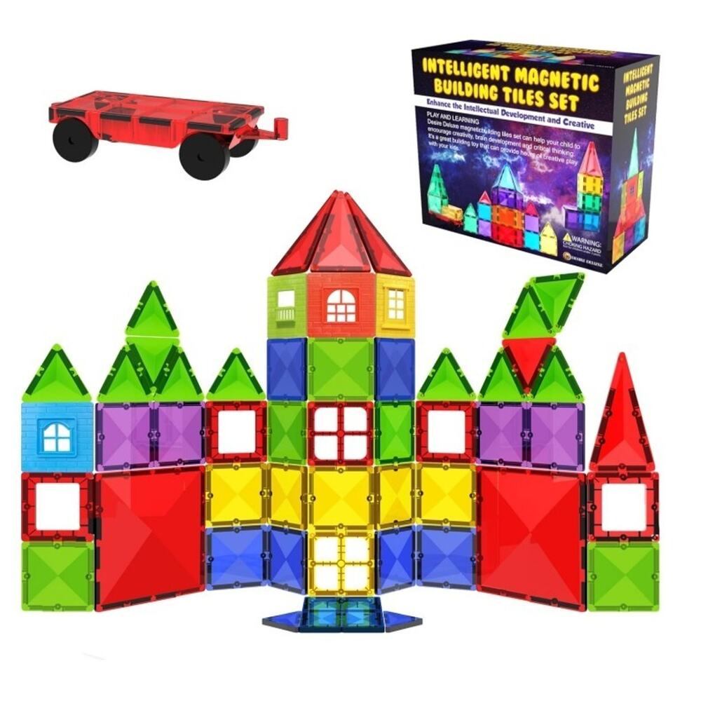 57pc Magnetic Building Tiles Set Kids STEM Construction Toy – New Sealed